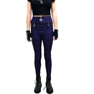 Banned Alternative Damien Stretch Check Trousers EUC